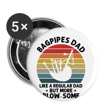 Conception de cornemuse pour Scotland Pride et cornemuse - Lot de 5 grands badges (56 mm) - blanc - Devant