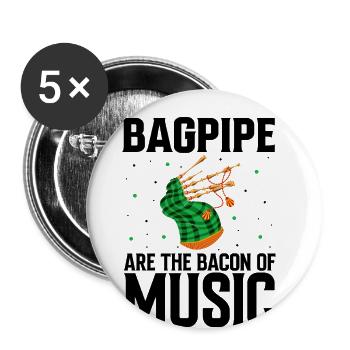 Scotsman Zitat für Dudelsackmusiker und Dudelsack - Buttons groß 56 mm (5er Pack) - Weiß - Vorne