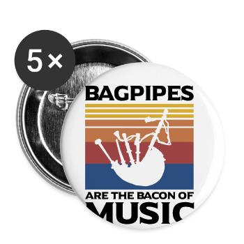 Citation de cornemuse pour les musiciens écossais et de cornemuse - Lot de 5 grands badges (56 mm) - blanc - Devant