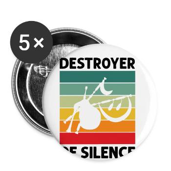 Formation à la cornemuse et à la cornemuse - Lot de 5 grands badges (56 mm) - blanc - Devant