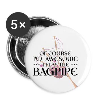 Conception de cornemuse pour Scotland Pride et cornemuse - Lot de 5 grands badges (56 mm) - blanc - Devant