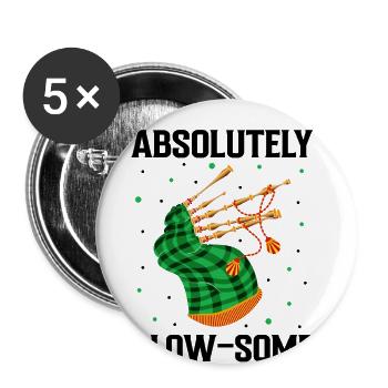 Formation à la cornemuse et à la cornemuse - Lot de 5 grands badges (56 mm) - blanc - Devant