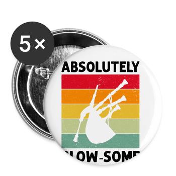 Bagpipe Design for Scotland Pride and Bagpipes - Buttons large 2.2''/56 mm (5-pack) - white - Front
