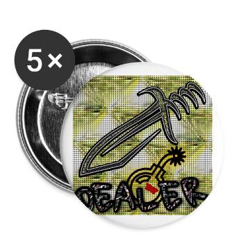 DEALER - Club WoW - Buttons large 2.2''/56 mm (5-pack) - white - Front