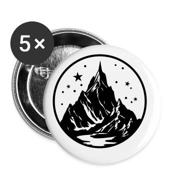 Mountains Silhouette Nature Symbol - Buttons large 2.2''/56 mm (5-pack) - white - Front