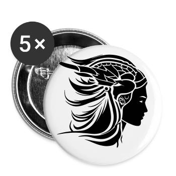Viking Woman Viking Warrior - Buttons large 2.2''/56 mm (5-pack) - white - Front