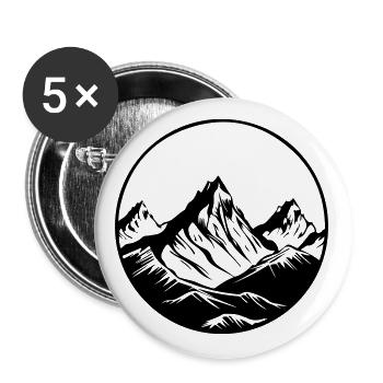Berge Symbol Mountains - Buttons large 2.2''/56 mm (5-pack) - white - Front