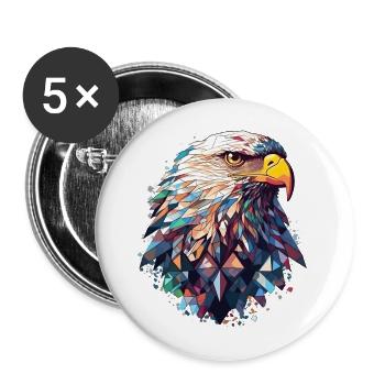Eagle polygon colorful - Buttons large 2.2''/56 mm (5-pack) - white - Front