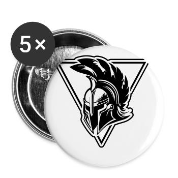 Spartaner Helm Gladiator Symbol - Buttons groß 56 mm (5er Pack) - Weiß - Vorne