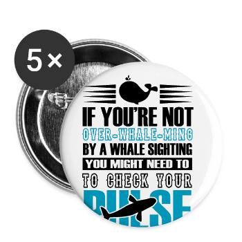 Humpback whale design for ocean, sea, whale and whales - Buttons large 2.2''/56 mm (5-pack) - white - Front