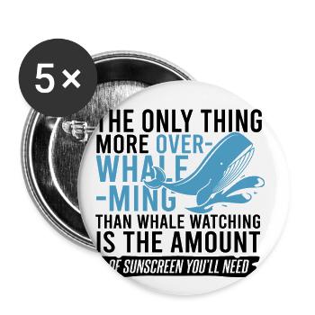 Orca observation for humpback whales and sea whales - Buttons large 2.2''/56 mm (5-pack) - white - Front
