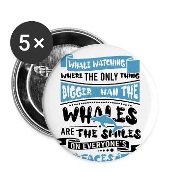 Humpback whale design for ocean, sea, whale and whales - Buttons large 2.2''/56 mm (5-pack) - white - Front