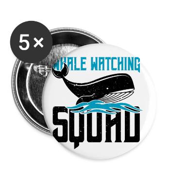 Whale design for whales and blue whales or beluga whales - Buttons large 2.2''/56 mm (5-pack) - white - Front