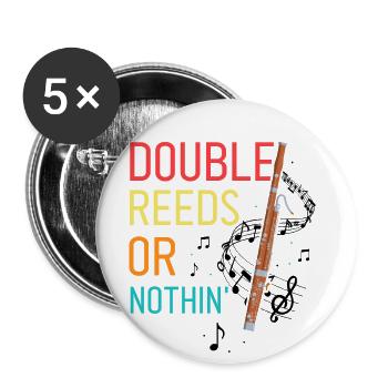 Bassoon Wind Instrument Design for Bassoonist - Buttons large 2.2''/56 mm (5-pack) - white - Front