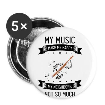 Bassoon for bassoon reed and bassoonist - Buttons large 2.2''/56 mm (5-pack) - white - Front