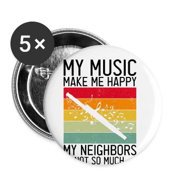 Fagottist für Fagottorchester und Fagottist - Buttons groß 56 mm (5er Pack) - Weiß - Vorne