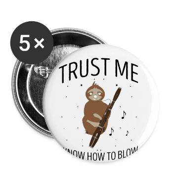 Bassoon Wind Instrument Design for Bassoonist - Buttons large 2.2''/56 mm (5-pack) - white - Front