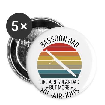 Fagottist für Fagottorchester und Fagottist - Buttons groß 56 mm (5er Pack) - Weiß - Vorne