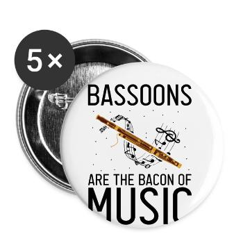 Fagottrohr für Fagottist und Fagottorchester - Buttons groß 56 mm (5er Pack) - Weiß - Vorne