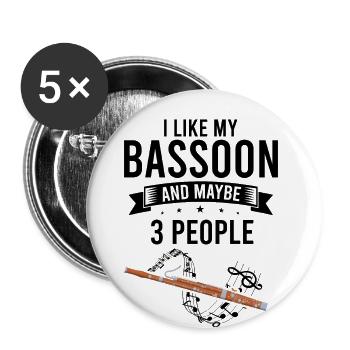 Fagott Orchesta Design für Fagottisten - Buttons groß 56 mm (5er Pack) - Weiß - Vorne