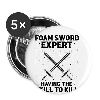 Larper Quote for Larp and Fantasy Role-Playing Games - Buttons large 2.2''/56 mm (5-pack) - white - Front