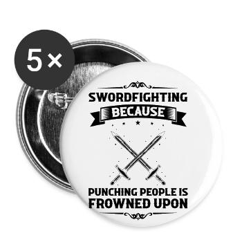 Citation Larping pour le jeu de rôle et Larper - Lot de 5 grands badges (56 mm) - blanc - Devant