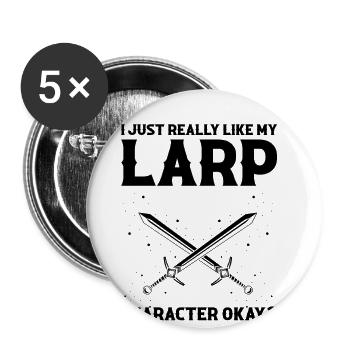 Fantasy-Rollenspiel Zitat für Schwertkampf - Buttons groß 56 mm (5er Pack) - Weiß - Vorne
