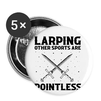 Larper Quote for Larp and Fantasy Role-Playing Games - Buttons large 2.2''/56 mm (5-pack) - white - Front