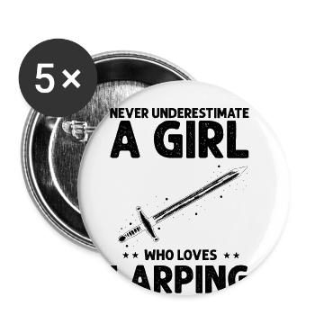 Role Playing Quote for Larper and Larp - Buttons large 2.2''/56 mm (5-pack) - white - Front