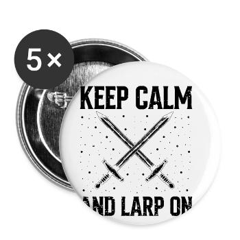 Fantasy-Rollenspiel Zitat für Schwertkampf - Buttons groß 56 mm (5er Pack) - Weiß - Vorne