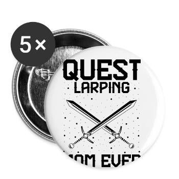 Fantasy-Rollenspiel Zitat für Schwertkampf - Buttons groß 56 mm (5er Pack) - Weiß - Vorne