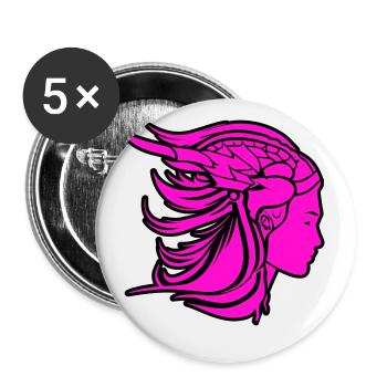 Viking Woman Viking Warrior - Buttons large 2.2''/56 mm (5-pack) - white - Front