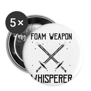 Citation Larper pour les jeux de rôle GN et fantastiques - Lot de 5 grands badges (56 mm) - blanc - Devant