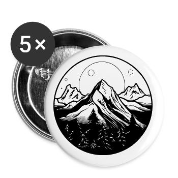 Mountains as a symbol - Buttons large 2.2''/56 mm (5-pack) - white - Front