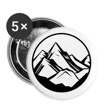Berge Symbol Mountains - Buttons large 2.2''/56 mm (5-pack) - white - Front