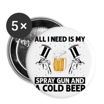 Offre de peintre automobile pour les carrossiers - Lot de 5 grands badges (56 mm) - blanc - Devant