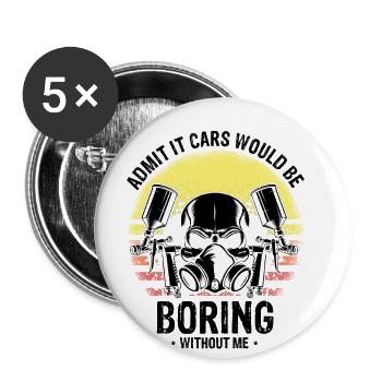 Offre de peintre automobile pour les carrossiers - Lot de 5 grands badges (56 mm) - blanc - Devant