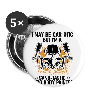 Car Painter for Car Painter for Car Detailer - Buttons large 2.2''/56 mm (5-pack) - white - Front