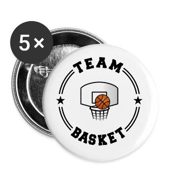 MANNSCHAFTSKORB College Runde W - Buttons groß 56 mm (5er Pack) - Weiß - Vorne