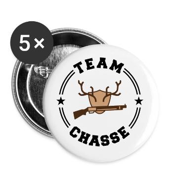 TEAM CHASSE College Round - Lot de 5 grands badges (56 mm) - blanc - Devant