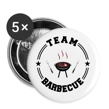 TEAM BARBECUE College Round - Buttons large 2.2''/56 mm (5-pack) - white - Front