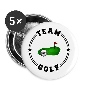 TEAM GOLF College Round - Lot de 5 grands badges (56 mm) - blanc - Devant