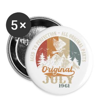 July 1961 Birthday Present July 1961 Original - Buttons large 2.2''/56 mm (5-pack) - white - Front