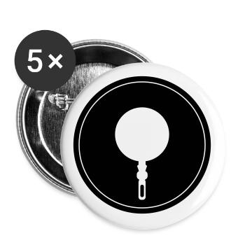 Chef de cuisine Pan - Lot de 5 grands badges (56 mm) - blanc - Devant