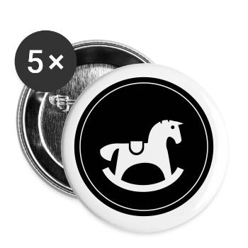 Cheval à bascule Jouet Bébé - Lot de 5 grands badges (56 mm) - blanc - Devant