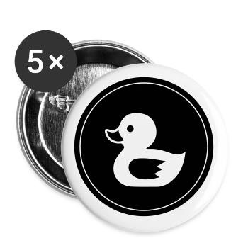 Icône de canard - Lot de 5 grands badges (56 mm) - blanc - Devant