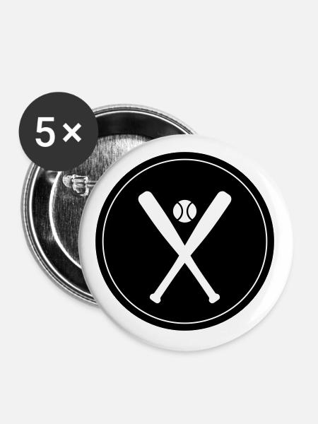 Baseball symbol - Buttons groß 56 mm (5er Pack) - Weiß
