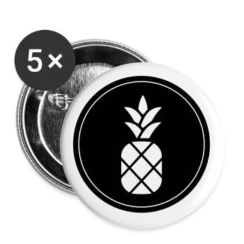 Ananas - Lot de 5 grands badges (56 mm) - blanc - Devant