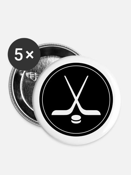 icehockey symbol - Buttons groß 56 mm (5er Pack) - Weiß