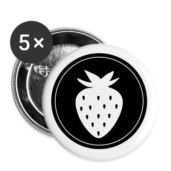 Fruit strawberry - Buttons large 2.2''/56 mm (5-pack) - white - Front